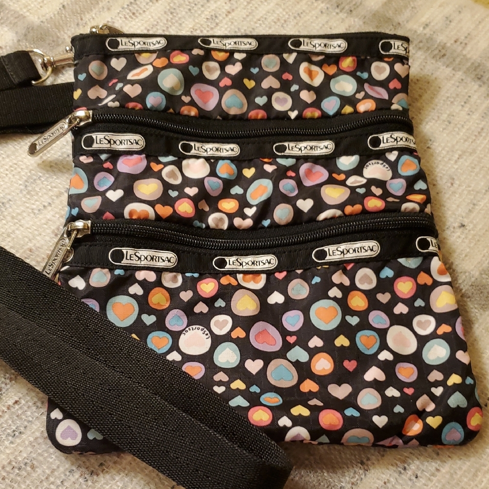 LeSportsac Heart Pattern Crossbody Bag - Black Multi
